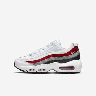 Shop Nike Air Max 95 Recraft Big Kids' Shoes In Black,varsity Red,particle Grey,white