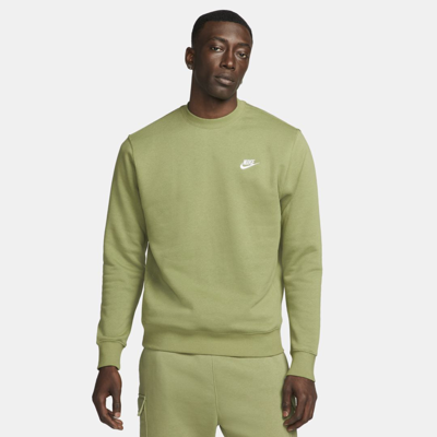 Shop Nike Men's  Sportswear Club Fleece Crew In Green