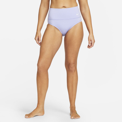 Shop Nike Women's Essential High-waisted Swim Bottoms In Purple