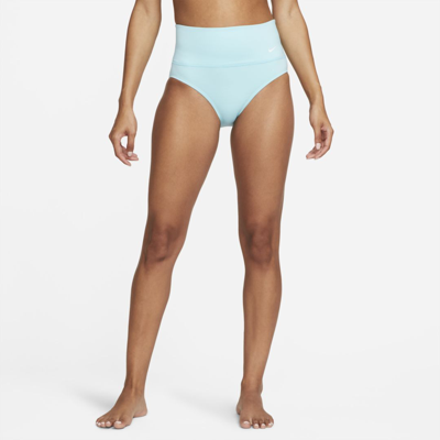 Shop Nike Women's Essential High-waisted Swim Bottoms In Blue