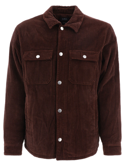 Shop Apc A.p.c. Men's Brown Other Materials Outerwear Jacket