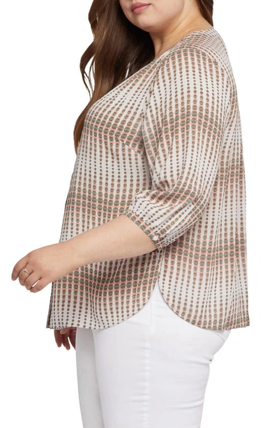 Nydj Semisheer Pintuck Blouse In Desert Oracle