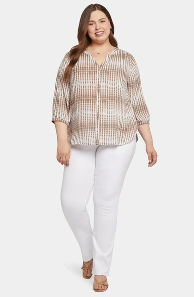 Shop Nydj Semisheer Pintuck Blouse In Desert Oracle