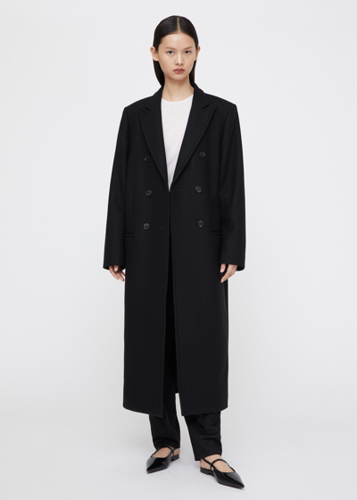 Totême Tailored Overcoat Black In Black