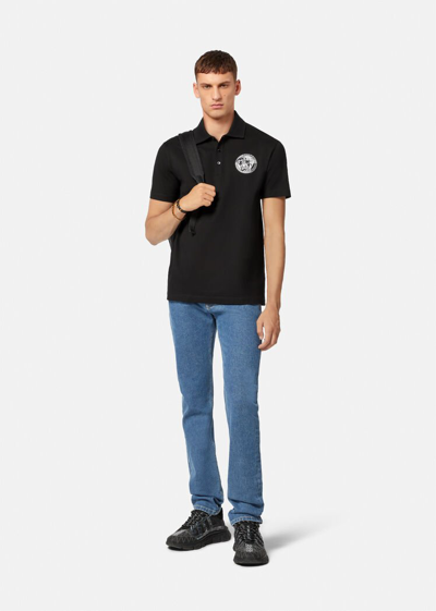 Shop Versace Medusa Polo Shirt, Male, Black, S