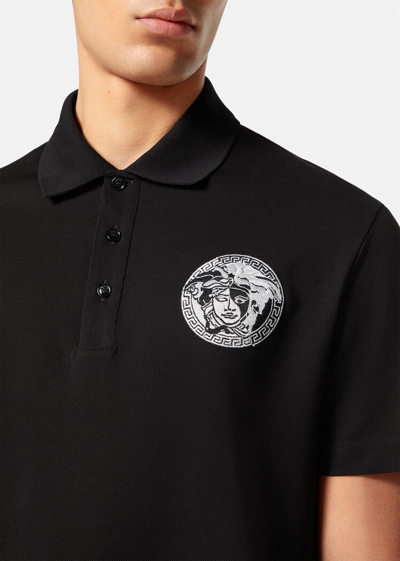 Shop Versace Medusa Polo Shirt, Male, Black, S