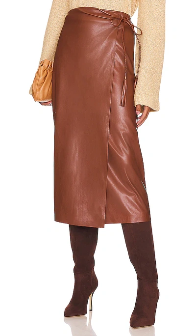 Shop Mother The It's-a-wrap-midi Skirt In Brown
