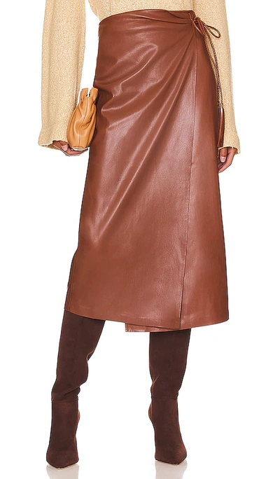 Shop Mother The It's-a-wrap-midi Skirt In Brown