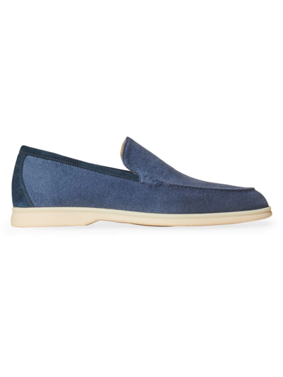 Shop Loro Piana Men's Summer Walk Cashmere Loafers In Glory Blue