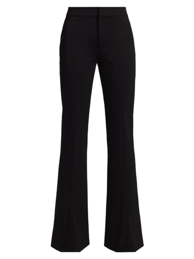Shop Alice And Olivia Women's Emiko High-waisted Slit-hem Pants In Black