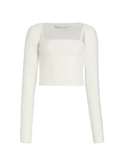 Shop Alice And Olivia Women's Luetta Crop Top In Soft White