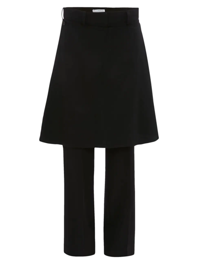 Shop Jw Anderson Women's Skirt Layered Trousers In Black