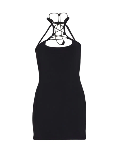 Shop Monse Women's Criss Cross Sports Minidress In Black
