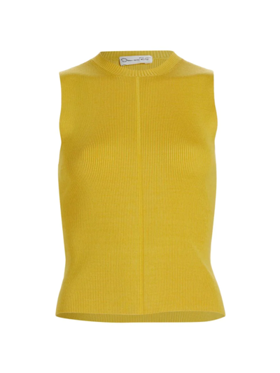 Shop Oscar De La Renta Women's Ribbed-knit Pullover Tank In Daffodil