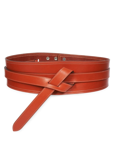 Shop Isabel Marant Women's Moshy Leather Waist Belt In Rust