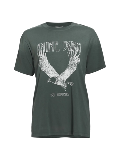 Shop Anine Bing Women's Lili Eagle Graphic T-shirt In Emerald