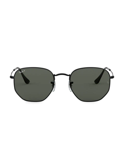 Shop Ray Ban Women's Rb3548 54mm Hexagonal Sunglasses In Black