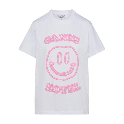 Shop Ganni Jersey T-shirt In Bright White