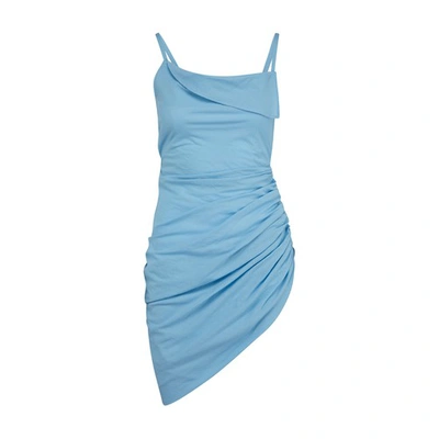 Shop Jacquemus Saudade Mini Dress In Light Blue