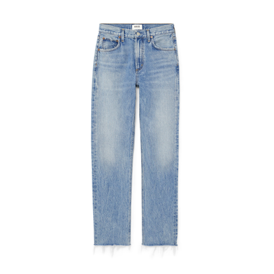 Shop Agolde Cherie High-rise Straight Jeans In Tone