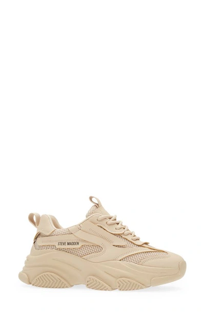 Steve Madden Possession Chunky Lace-up Sneakers In Tan-neutral In Tan