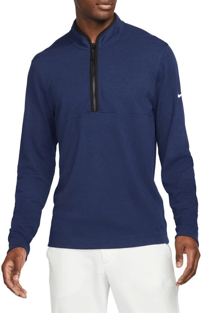 Shop Nike Dri-fit Victory Half Zip Golf Pullover In College Navy/ Black/ White