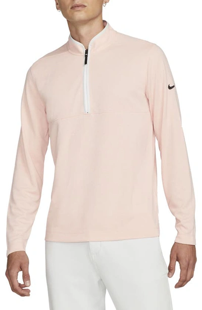 Shop Nike Dri-fit Victory Half Zip Golf Pullover In Arctic Orange/ Black