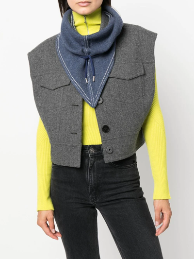 Barrie Triangular Denim Scarf In Blue