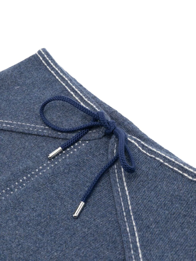 Shop Barrie Triangular Denim Scarf In Blue