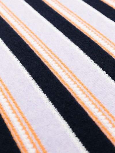Barrie Striped Knitted Scrf In Purple
