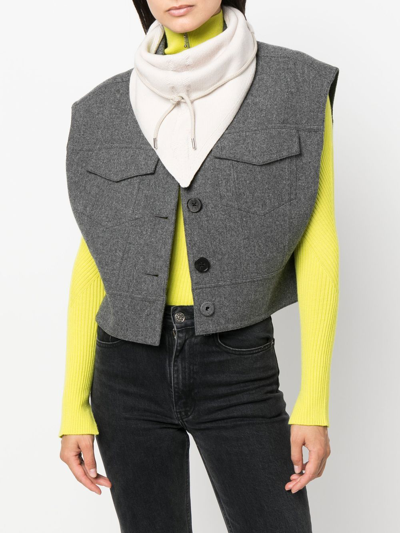 Barrie Triangular Denim Scarf In Neutrals