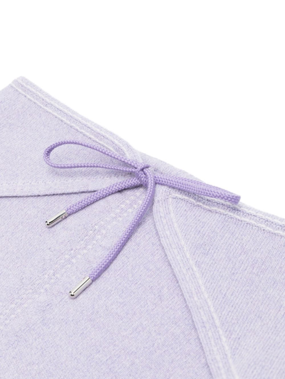Barrie Contrast-stitching Knitted Scarf In Purple
