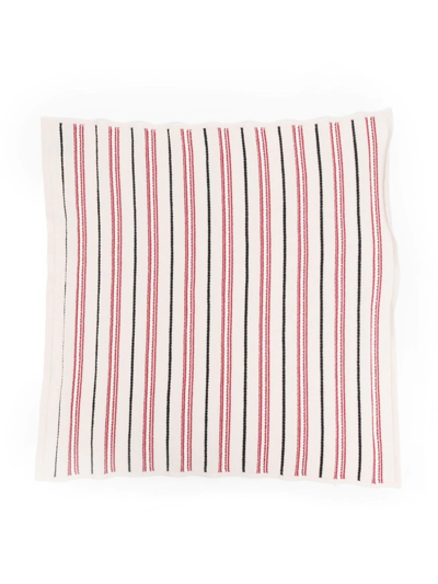 Barrie Striped Knitted Scarf In Neutrals
