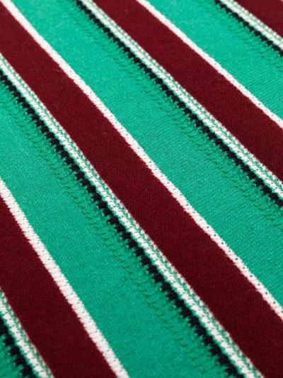 Barrie Striped Knitted Scarf In Green