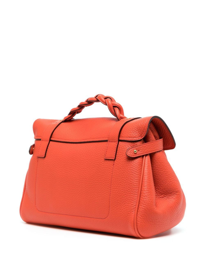 Shop Mulberry Alexa Heavy-grain Satchel In Orange