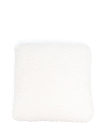 Shop Brunello Cucinelli Textured Square Pillow In White