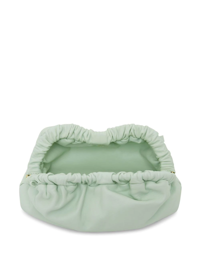 Shop Mansur Gavriel Mini Cloud Leather Clutch In Green