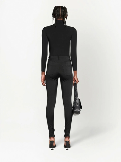 Balenciaga Skinny-leg Zip-hem Legging Pants In Black