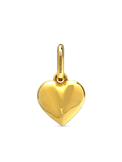 Shop Balenciaga Bb Heart-shaped Earrings In Gold