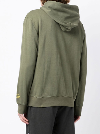 Purple Brand Logo-print Cotton Hoodie In Green