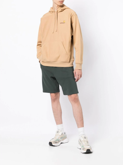 Carhartt American Script Cotton Hoodie In Brown