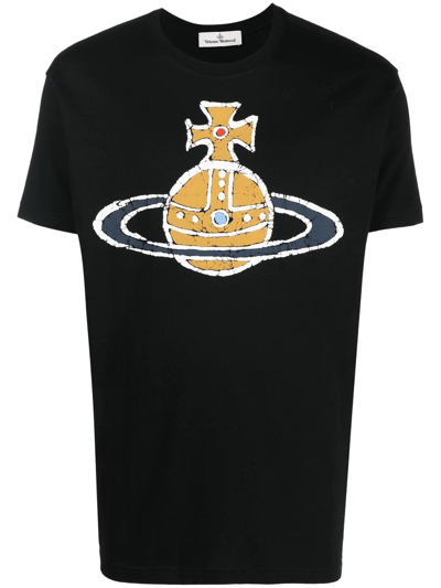 Shop Vivienne Westwood Orb Logo-print T-shirt In Black