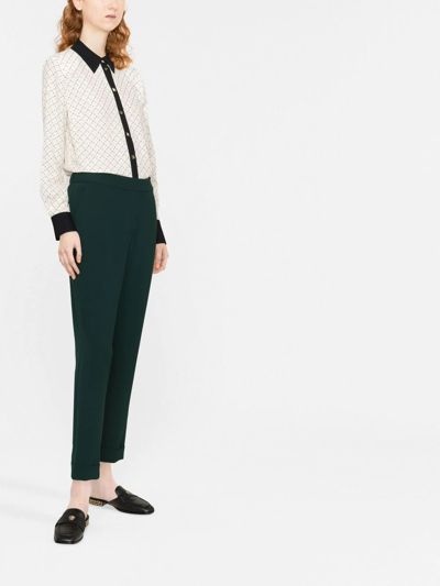 Shop P.a.r.o.s.h Elasticated Cropped Trousers In Green