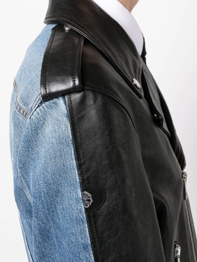Shop Alexander Mcqueen Panelled Biker Jacket In Black