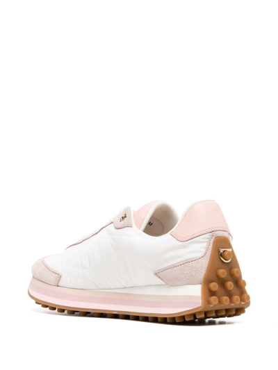 Ferragamo Iggy Colorblock-heel Retro Sneakers In Pink