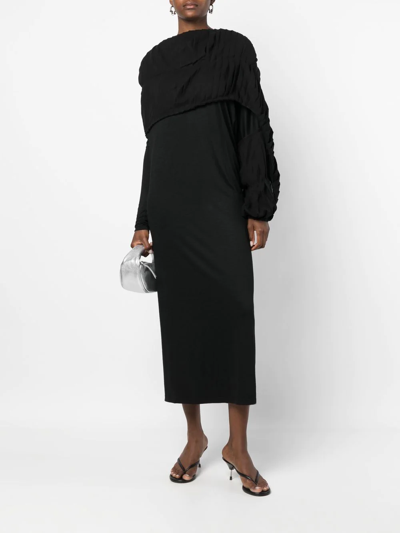 Shop Yohji Yamamoto Wool And Cotton Dress In Black