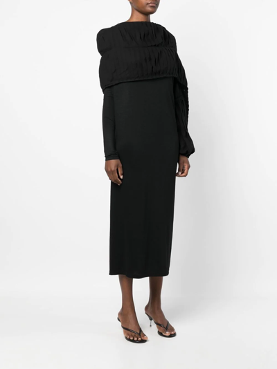 Shop Yohji Yamamoto Wool And Cotton Dress In Black