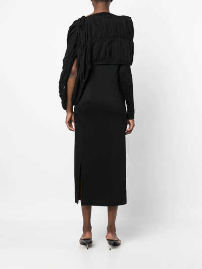 Shop Yohji Yamamoto Wool And Cotton Dress In Black