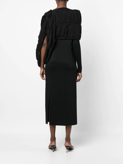 Yohji Yamamoto Wool And Cotton Dress In Black