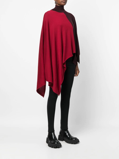Shop Y's Asymmetric Colour-block Wool Jumper In Red